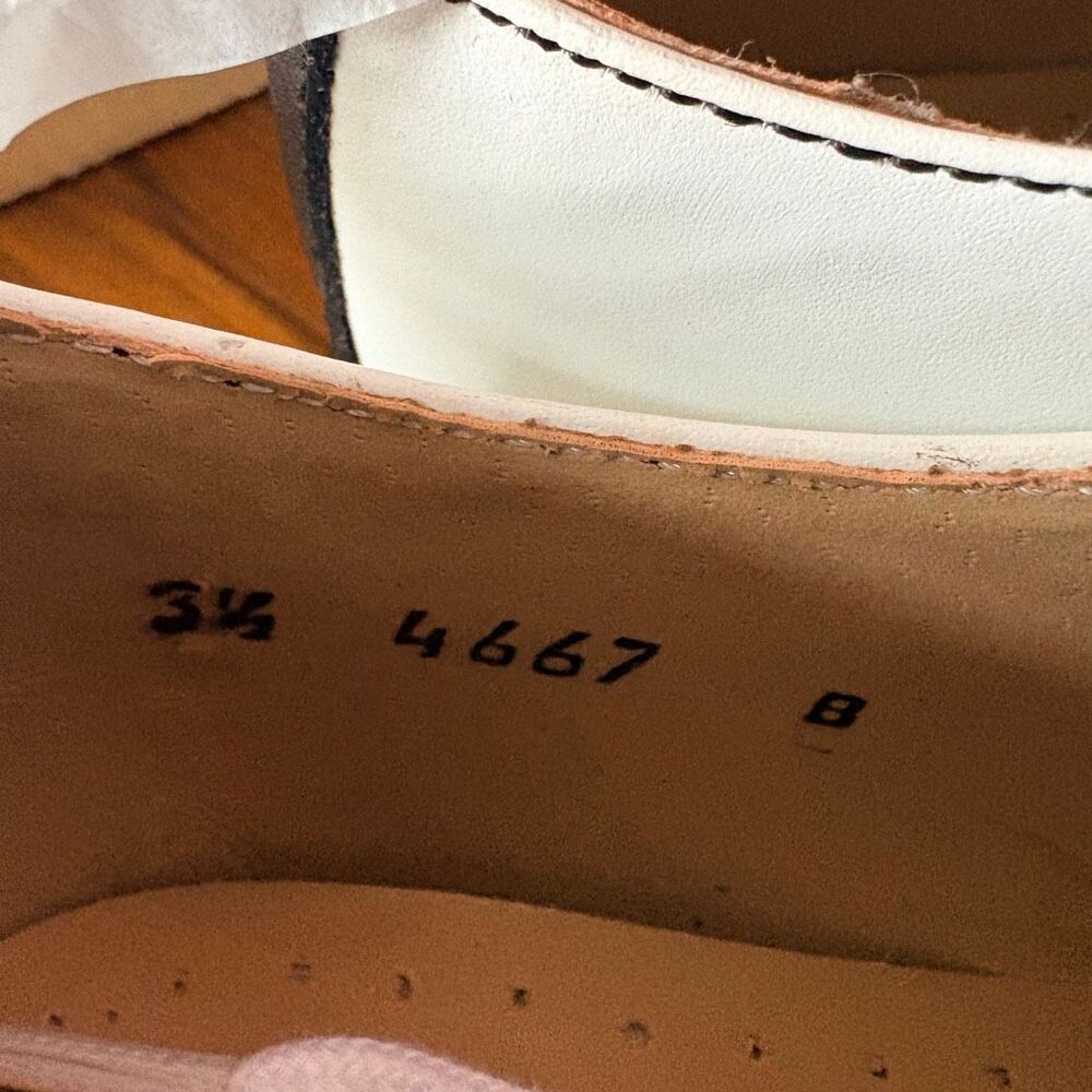 Kesco 4667 Girls 3.5 B Classic Leather White Black Oxford Saddle Shoes NIB - Picture 10 of 12